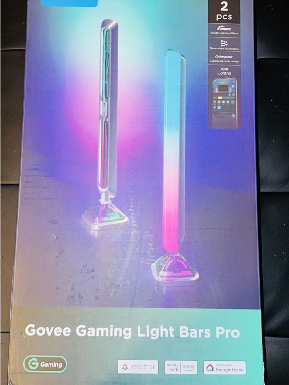 Govee Gaming Light Bars Pro RGB LED Light Bars - Teal/Purple